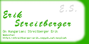 erik streitberger business card